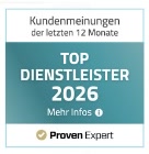 ProvenExpert Top Dienstleister 2026